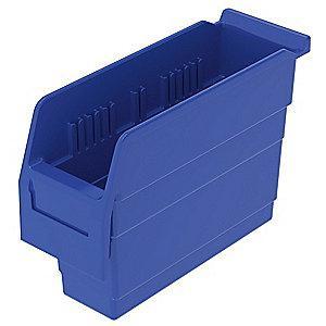 Akro-Mils Shelf Bin, Blue, 8"H x 11-5/8"L x 4-1/8"W, 1EA