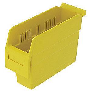 Akro-Mils Shelf Bin, Yellow, 8"H x 11-5/8"L x 4-1/8"W, 1EA