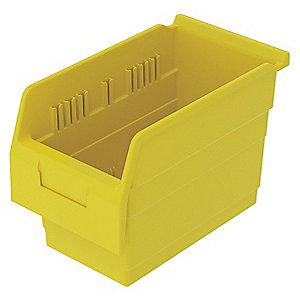 Akro-Mils Shelf Bin, Yellow, 8"H x 11-5/8"L x 6-5/8"W, 1EA