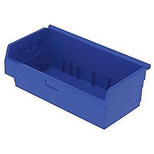 Akro-Mils Shelf Bin, Blue, 8"H x 11-5/8"L x 22-1/2"W, 1EA