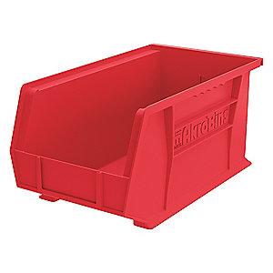 Akro-Mils Hang and Stack Bin, Red, 14-3/4" Length, 8-1/4" Width, 7" Height