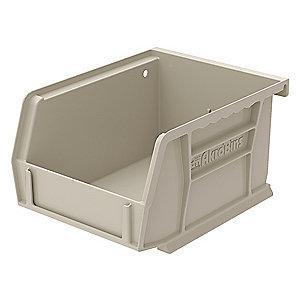 Akro-Mils Hang and Stack Bin, Stone, 5-3/8" Length, 4-1/8" Width, 3" Height