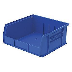 Akro-Mils Hang and Stack Bin, Blue, 10-7/8" Length, 11" Width, 5" Height