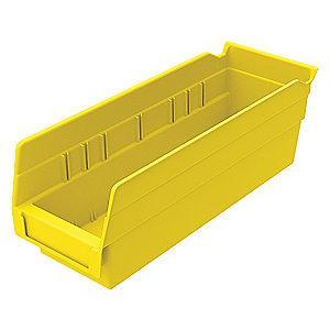 Akro-Mils Shelf Bin, Yellow, 4"H x 11-5/8"L x 4-1/8"W, 1EA