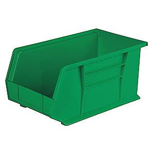 Akro-Mils Hang and Stack Bin, Green, 14-3/4" Length, 8-1/4" Width, 7" Height