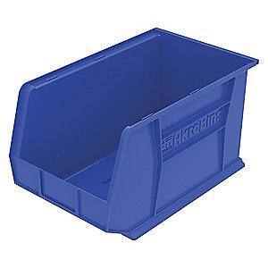 Akro-Mils Hang and Stack Bin, Blue, 18" Length, 11" Width, 10" Height