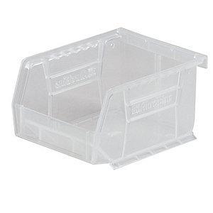 Akro-Mils Hang and Stack Bin, Clear, 10-3/4" Length, 8-1/4" Width, 7" Height
