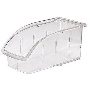 Akro-Mils Hang and Stack Bin, Clear, 10-7/8" Length, 5-1/2" Width, 5-1/4" Height