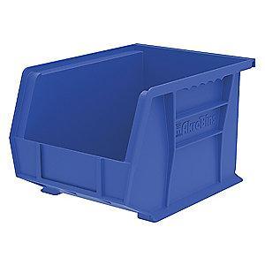 Akro-Mils Hang and Stack Bin, Blue, 10-3/4" Length, 8-1/4" Width, 7" Height