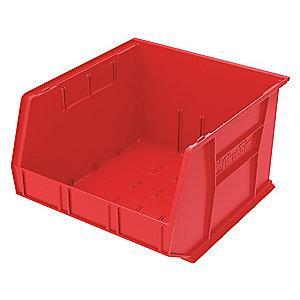 Akro-Mils Hang and Stack Bin, Red, 18" Length, 16-1/2" Width, 11" Height