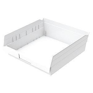Akro-Mils Shelf Bin, White, 4"H x 11-5/8"L x 11-1/8"W, 1EA