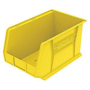 Akro-Mils Hang and Stack Bin, Yellow, 18" Length, 11" Width, 10" Height