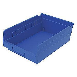 Akro-Mils Shelf Bin, Blue, 4"H x 11-5/8"L x 8-3/8"W, 1EA