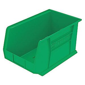 Akro-Mils Hang and Stack Bin, Green, 18" Length, 11" Width, 10" Height