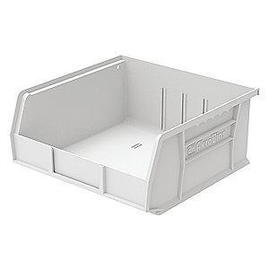 Akro-Mils Hang and Stack Bin, White, 10-7/8" Length, 11" Width, 5" Height