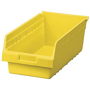 Akro-Mils Shelf Bin, Yellow, 6"H x 17-7/8"L x 8-3/8"W, 1EA