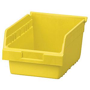 Akro-Mils Shelf Bin, Yellow, 6"H x 11-5/8"L x 8-3/8"W, 1EA