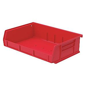 Akro-Mils Hang and Stack Bin, Red, 5-7/16" Length, 11" Width, 3" Height