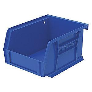 Akro-Mils Hang and Stack Bin, Blue, 5-3/8" Length, 4-1/8" Width, 3" Height