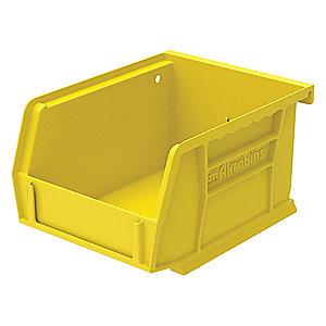 Akro-Mils Hang and Stack Bin, Yellow, 5-3/8" Length, 4-1/8" Width, 3" Height