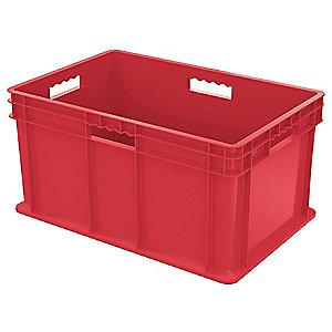 Akro-Mils Straight Wall Container, Red, 12-1/4"H x 23-3/4"L x 15-3/4"W, 1EA