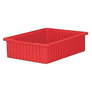 Akro-Mils Divider Box, Red, 6"H x 22-3/8"L x 17-3/8"W, 1EA
