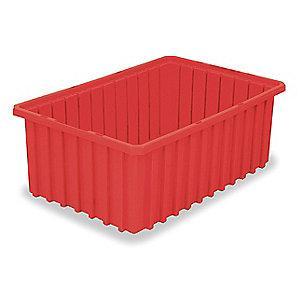 Akro-Mils Divider Box, Red, 10"H x 22-3/8"L x 17-3/8"W, 1EA