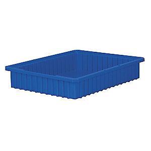 Akro-Mils Divider Box, Blue, 4"H x 22-3/8"L x 17-3/8"W, 1EA