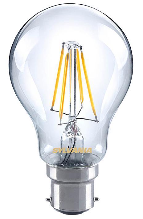 Sylvania A60 5W (Equivalent 50W), Homelight 2700K, 640lm, B22 Non-Dimmable LED Lamp