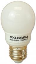 Sylvania 9W E27 CFL Golf Ball Bulb, WW 450LM 2700k