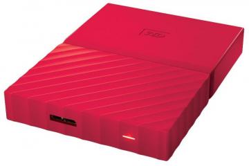 WD My Passport USB 3.0 Portable Hard Drive, 2TB Red