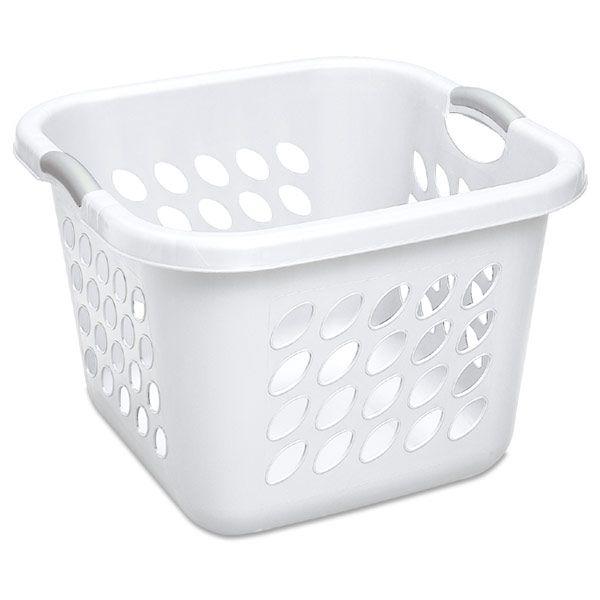 Sterilite Laundry Basket, Square, White, 19-In.