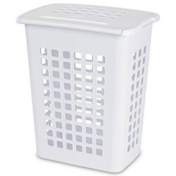 Sterilite Slim Laundry Hamper, White Rectangular, 19-1/8 x 13-3/4 x 22-7/8-In.