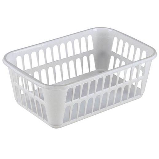 Sterilite Storage Basket, White Plastic, 11-1/4 x 8 x 4-1/4-In.