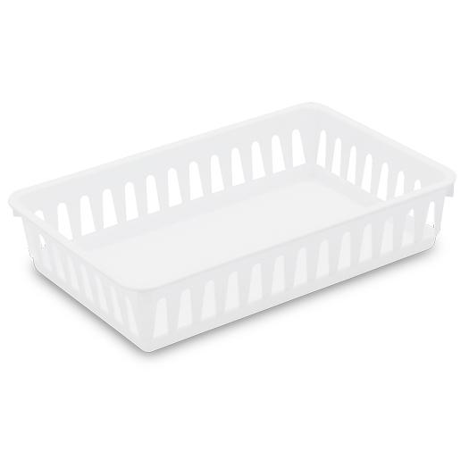 Sterilite Storage Basket, White Plastic, Small