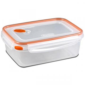 Sterilite Ultra-Seal Food Container, Rectangle, Clear/Tangerine, 8.3-Cups