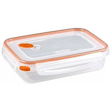Sterilite Ultra-Seal Food Container, Rectangle, Clear/Tangerine, 5.8-Cups