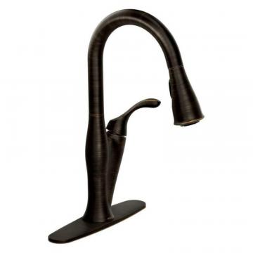 Moen Benton 1 Handle Pulldown Kitchen Faucet - Mediterranean Bronze Finish