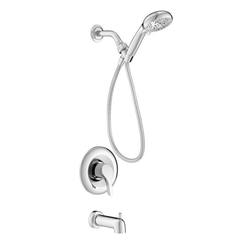 Moen Danika Single-Handle Posi-Temp Bath/Shower Faucet with 5-Function Hand Shower in Chrome