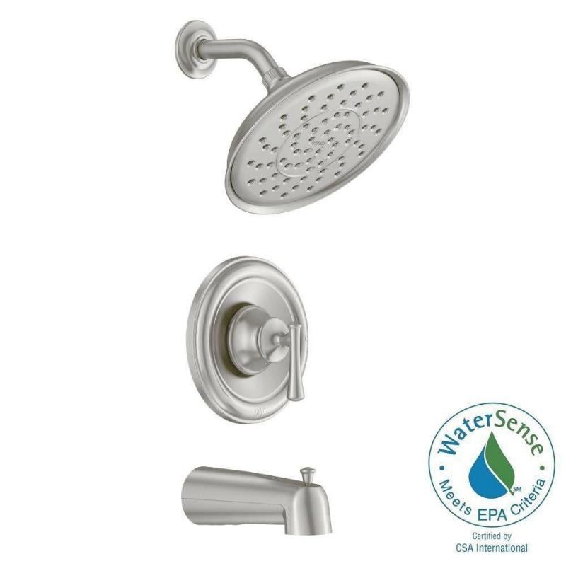 Moen Ashville Single-Handle Bath/Shower Faucet in Spot Resist Brushed Nickel