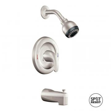 Moen Adler Single-Handle Posi-Temp Bath/Shower Faucet with Spot Resist in Brushed Nickel