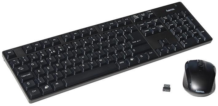Hama Wireless Keyboard & Mouse Deskset Black