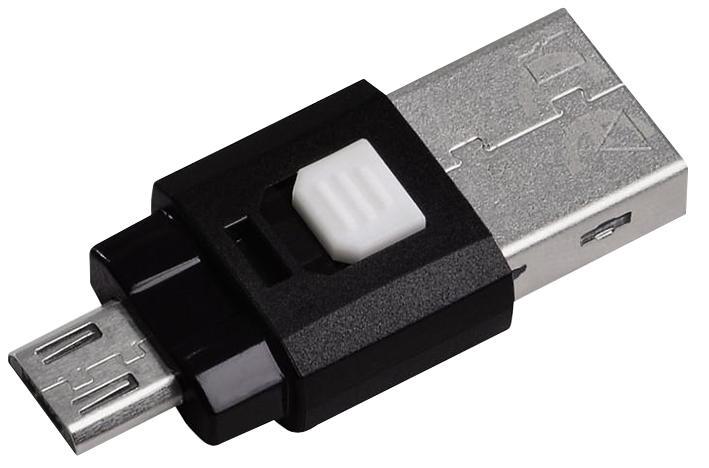 Hama USB 2.0 OTG microSD Card Reader for Smartphone / Tablet, Black
