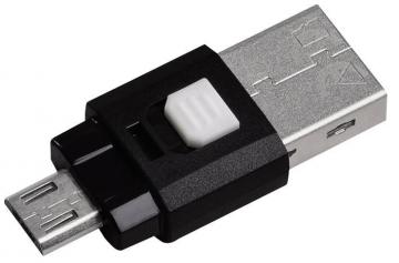 Hama USB 2.0 OTG microSD Card Reader for Smartphone / Tablet, Black