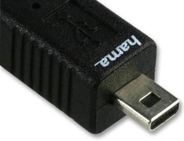 Hama USB 2.0 A to Mini B (B8) Camera / MP3 Player Lead, 1.8m Black