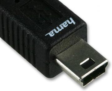 Hama USB 2.0 A to Mini B (B5) Camera / MP3 Player Lead, 1.8m Black