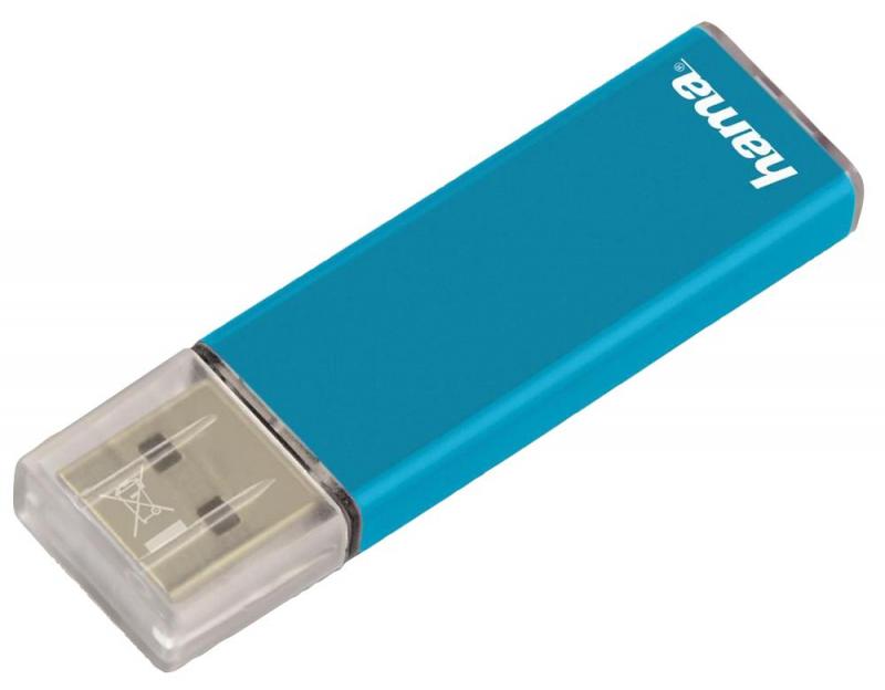Hama 16GB Valore USB 2.0 Flash Drive - 25MB/s, Turquoise