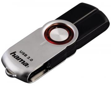 Hama 64GB Tenus USB 3.0 Flash Drive - 90 MB/s, Black/Silver