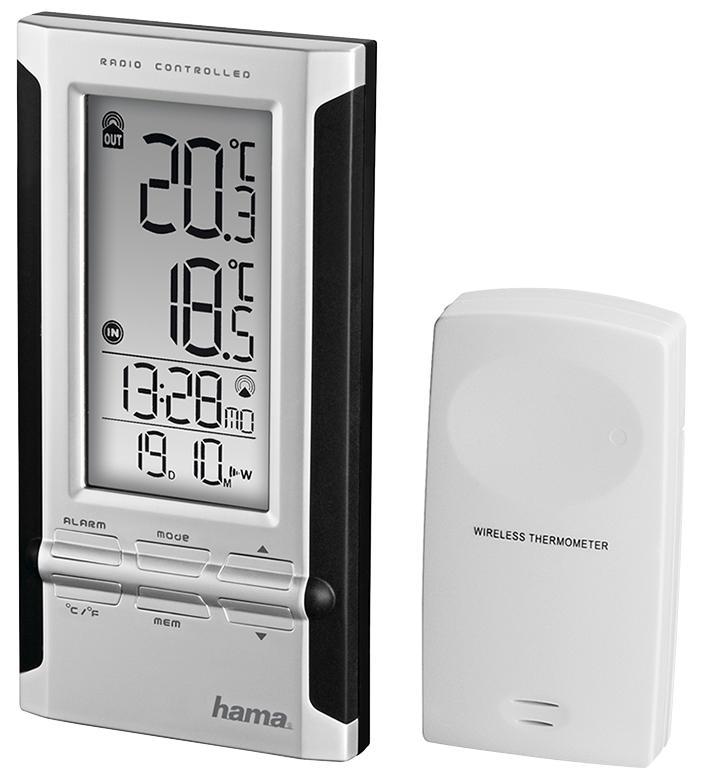 Hama Electronic Weather Station with Outdoor Sensor, Thermometer, Clock, Calendar & Alarm