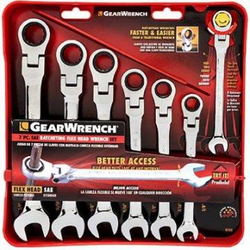 Apex GearWrench Combination Ratcheting Wrenches, SAE, 7-Pc.